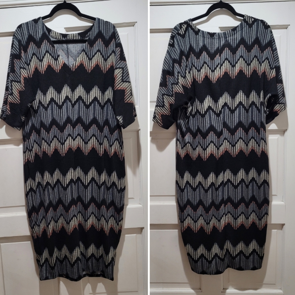 Storyteller Chevron Knit Sweater Dress – Size 1X NWOT